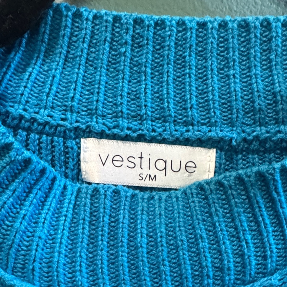 Vestique Vibrant Blue Oversized Sweater Size S/M - Picture 2 of 4